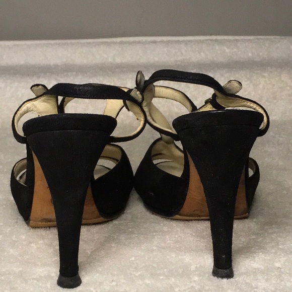 Chanel Interlocking CC Logo Suede Slingback Sandals (IT 36C / US 6C) - Picture 4 of 8
